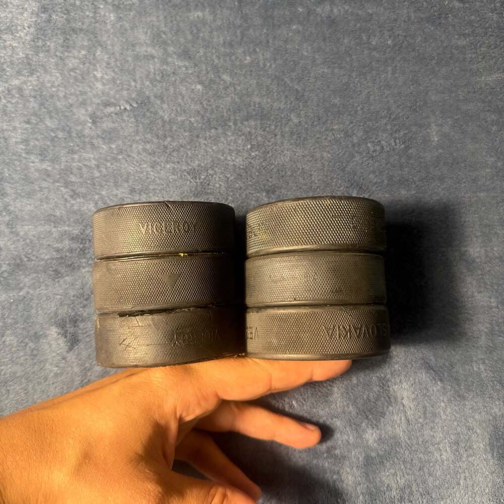 Lot of 6 Viceroy Official Ice Hockey Pucks Made in Slovakia